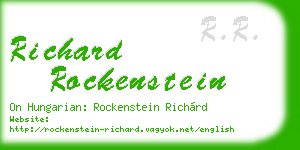 richard rockenstein business card